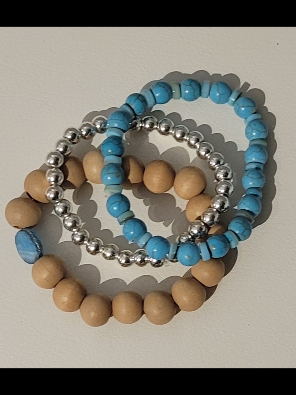 Hand Crafted Stretch Beaded Bracelet Set of 3